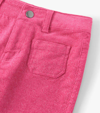 Girls Raspberry Rose Patch Pocket Flared Pants - Sunny Meadow Boutique