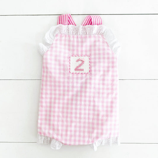 Girls Second Birthday Smocked Bubble - Sunny Meadow Boutique