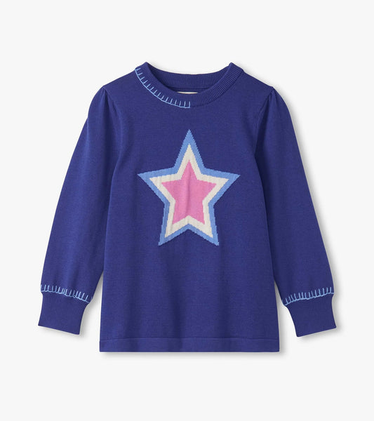 Girls Super Star Pullover Sweater - Sunny Meadow Boutique