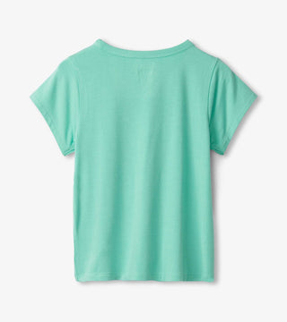 Girls Teal Bamboo Tee - Sunny Meadow Boutique