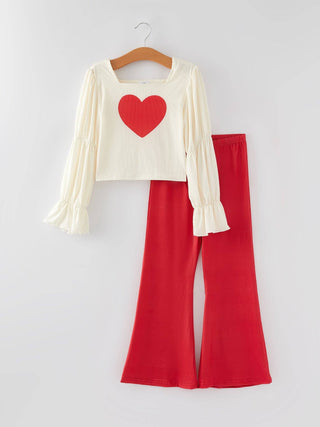 Girls Valentine's Day Outfit Set - Sunny Meadow Boutique