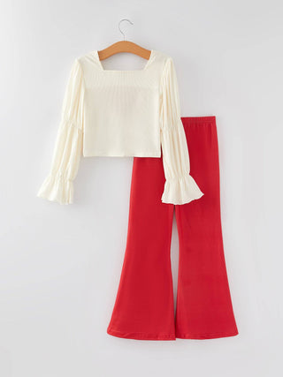 Girls Valentine's Day Outfit Set - Sunny Meadow Boutique