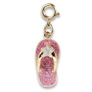 Gold Glitter Flip Flop Charm - Sunny Meadow Boutique