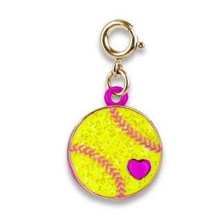 Gold Glitter Softball Charm - Sunny Meadow Boutique
