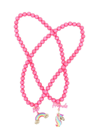 Great Pretenders Best Friends Rainbow Unicorn Beaded Necklace Set - Sunny Meadow Boutique