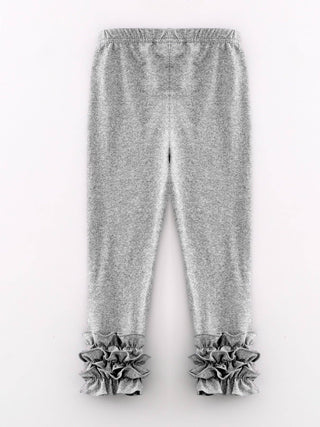Grey Milk Silk Ruffled Solid Icing Legging - Sunny Meadow Boutique