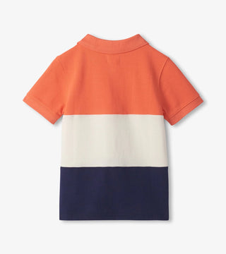 Hatley Boys Flamingo Color Block Polo Shirt - Sunny Meadow Boutique