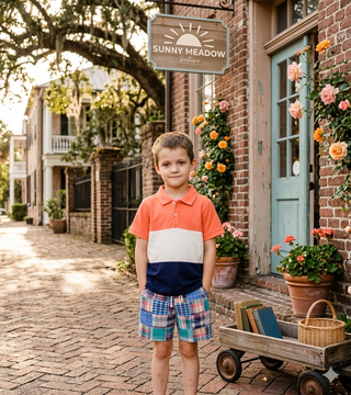 Hatley Boys Flamingo Color Block Polo Shirt - Sunny Meadow Boutique