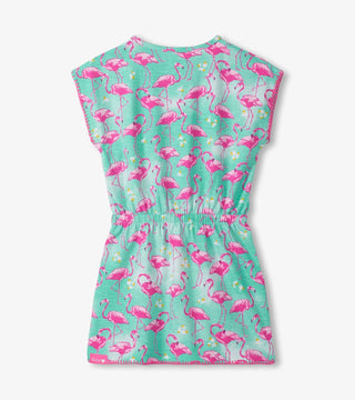 Hatley Girls' Whimsical Flamingos Cinched Waist Relaxed Dress - Sunny Meadow Boutique