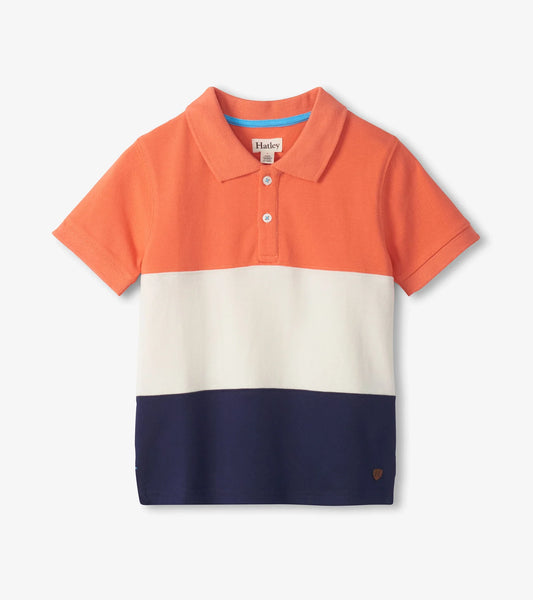 Boys Flamingo Color Block Polo T-Shirt