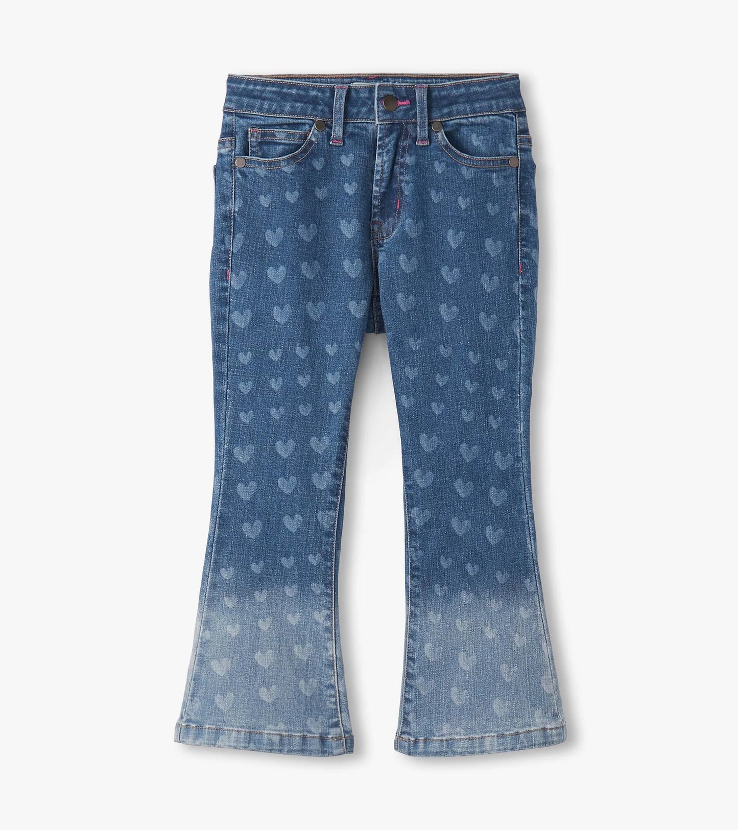 Girls Heart Flare Leg Denim Jeans