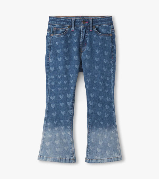 Girls Heart Flare Leg Denim Jeans