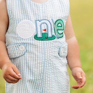 Hole - In - One Blue First Birthday Golf Jon Jon - Sunny Meadow Boutique