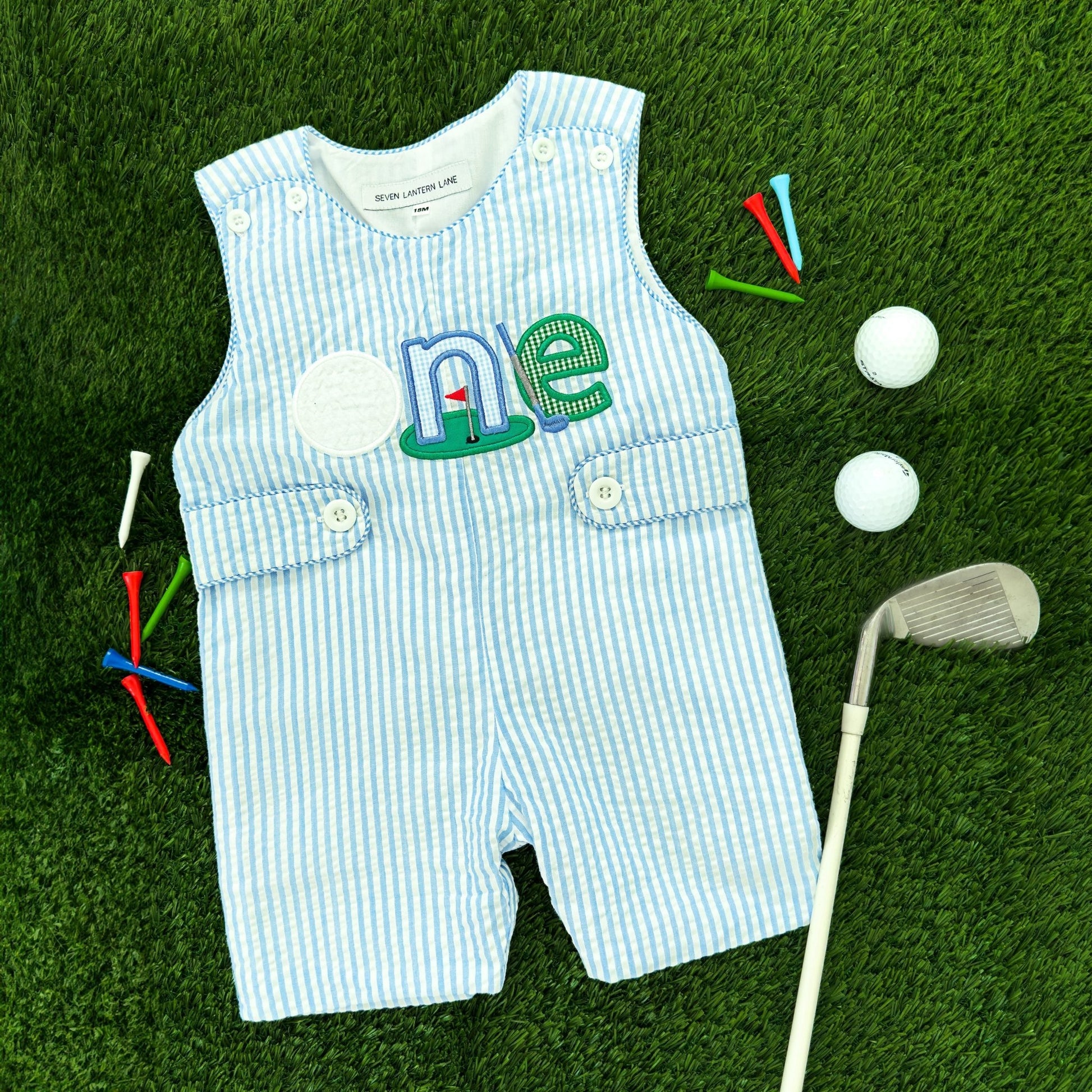 Hole - In - One Blue First Birthday Golf Jon Jon - Sunny Meadow Boutique