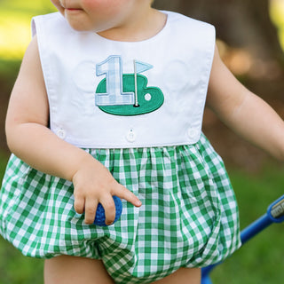 Hole - In - One First Birthday Boys Reversible Golf Bubble - Sunny Meadow Boutique