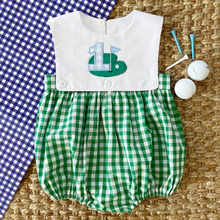 Hole - In - One First Birthday Boys Reversible Golf Bubble - Sunny Meadow Boutique