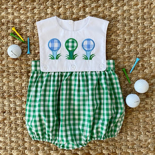 Hole - In - One First Birthday Boys Reversible Golf Bubble - Sunny Meadow Boutique