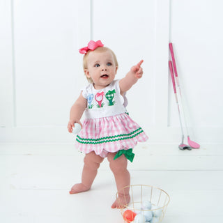 Hole - In - One First Birthday Girls Reversible Golf Bubble - Sunny Meadow Boutique