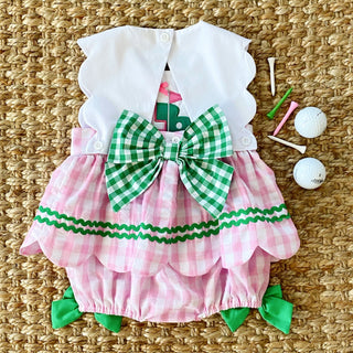 Hole - In - One First Birthday Girls Reversible Golf Bubble - Sunny Meadow Boutique