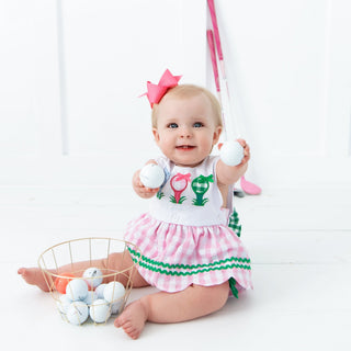 Hole - In - One First Birthday Girls Reversible Golf Bubble - Sunny Meadow Boutique