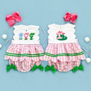 Hole - In - One First Birthday Girls Reversible Golf Bubble - Sunny Meadow Boutique