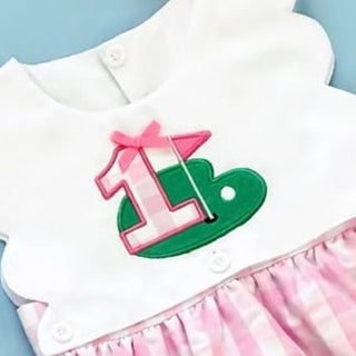 Hole - In - One First Birthday Girls Reversible Golf Bubble - Sunny Meadow Boutique