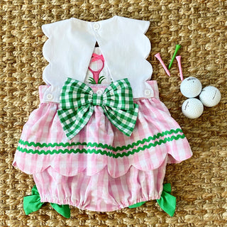 Hole - In - One First Birthday Girls Reversible Golf Bubble - Sunny Meadow Boutique