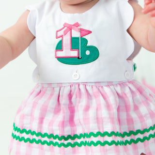 Hole - In - One First Birthday Girls Reversible Golf Bubble - Sunny Meadow Boutique