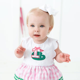 Hole - In - One First Birthday Girls Reversible Golf Bubble - Sunny Meadow Boutique