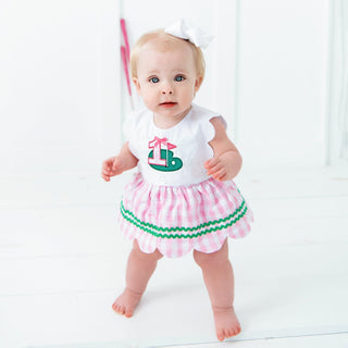 Hole - In - One First Birthday Girls Reversible Golf Bubble - Sunny Meadow Boutique