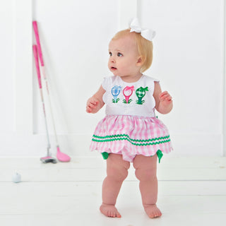 Hole - In - One First Birthday Girls Reversible Golf Bubble - Sunny Meadow Boutique