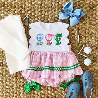 Hole - In - One First Birthday Girls Reversible Golf Bubble - Sunny Meadow Boutique