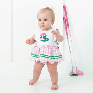 Hole - In - One First Birthday Girls Reversible Golf Bubble - Sunny Meadow Boutique