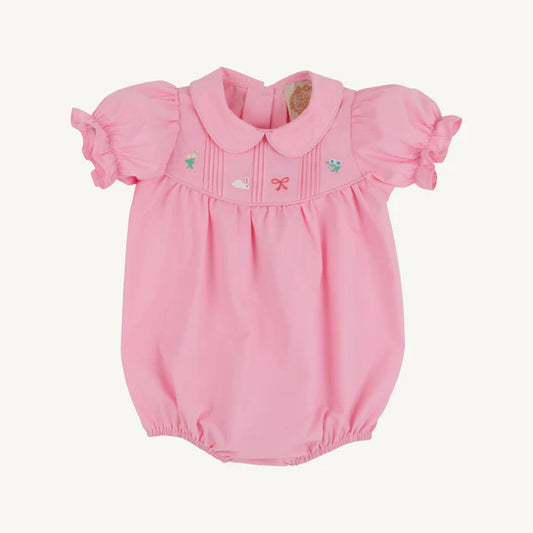 The Beaufort Bonnet Company Holly Bea Bubble - Pier Party Pink with Bunny & Bow Embroidery