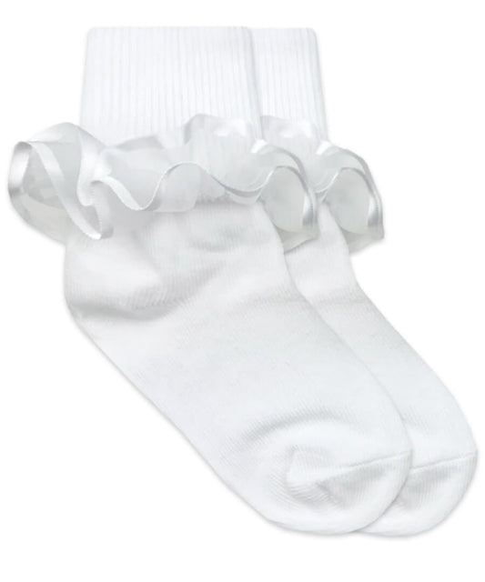 Jefferies Socks Frilly Ruffle Lace Turn Cuff Socks 1 Pair - Sunny Meadow Boutique