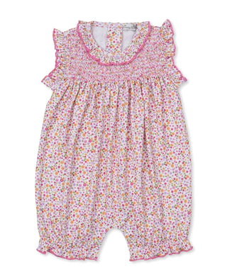 Kissy Kissy Blossoming Bows Floral Short Smocked Playsuit - Sunny Meadow Boutique