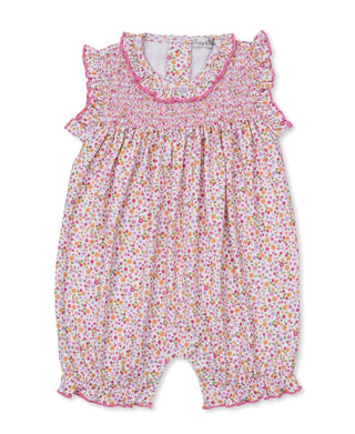 Kissy Kissy Blossoming Bows Floral Short Smocked Playsuit