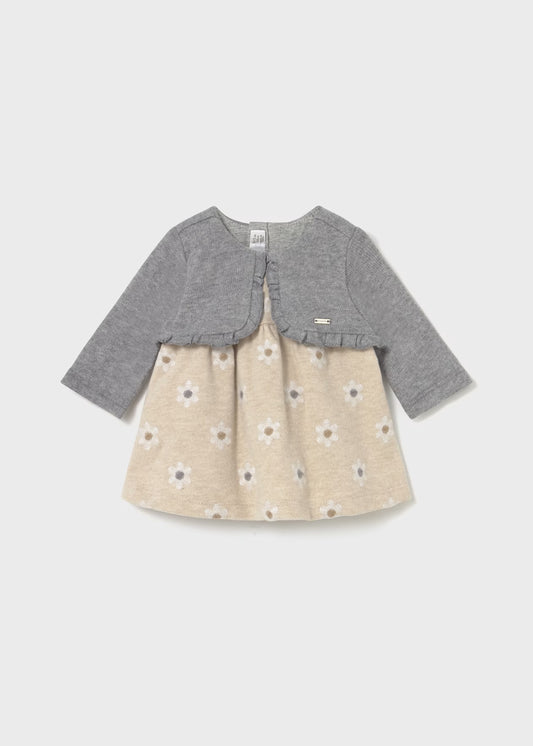 Girl Dress with Faux Cardigan