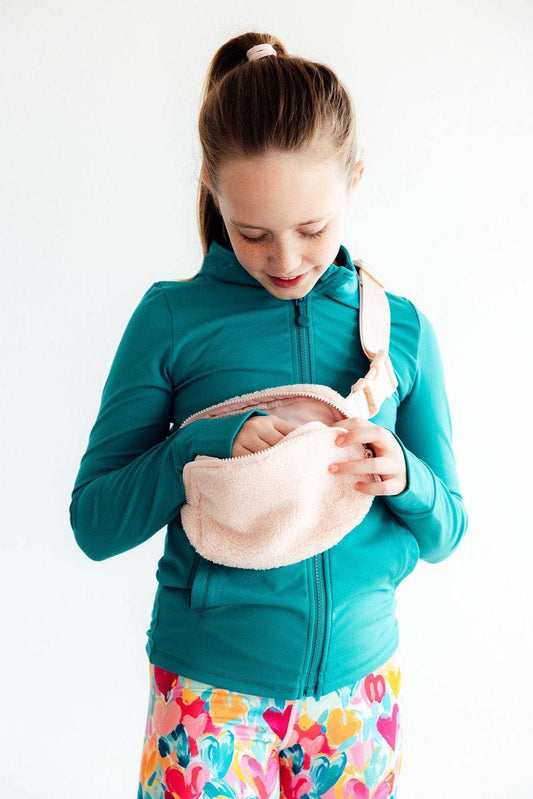 Light Pink Fleece Belt Bag - Sunny Meadow Boutique