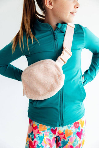 Light Pink Fleece Belt Bag - Sunny Meadow Boutique