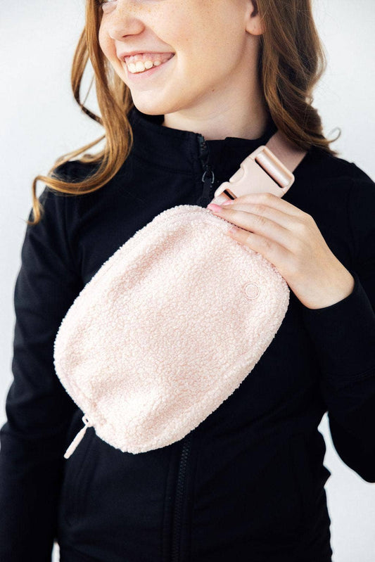 Light Pink Fleece Belt Bag - Sunny Meadow Boutique
