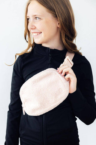Light Pink Fleece Belt Bag - Sunny Meadow Boutique
