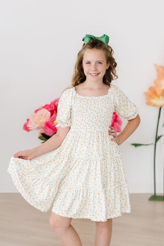 Marvelous Marigolds Smocked Ruffle Dress - Sunny Meadow Boutique
