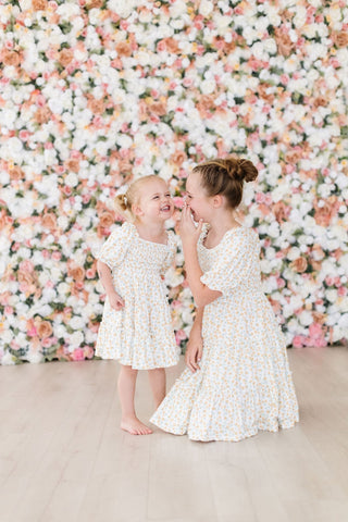 Marvelous Marigolds Smocked Ruffle Dress - Sunny Meadow Boutique
