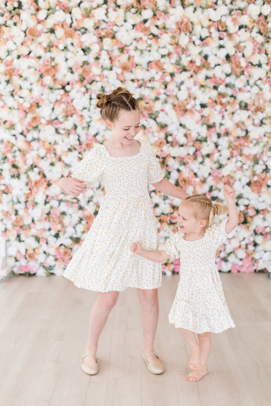 Marvelous Marigolds Smocked Ruffle Dress - Sunny Meadow Boutique