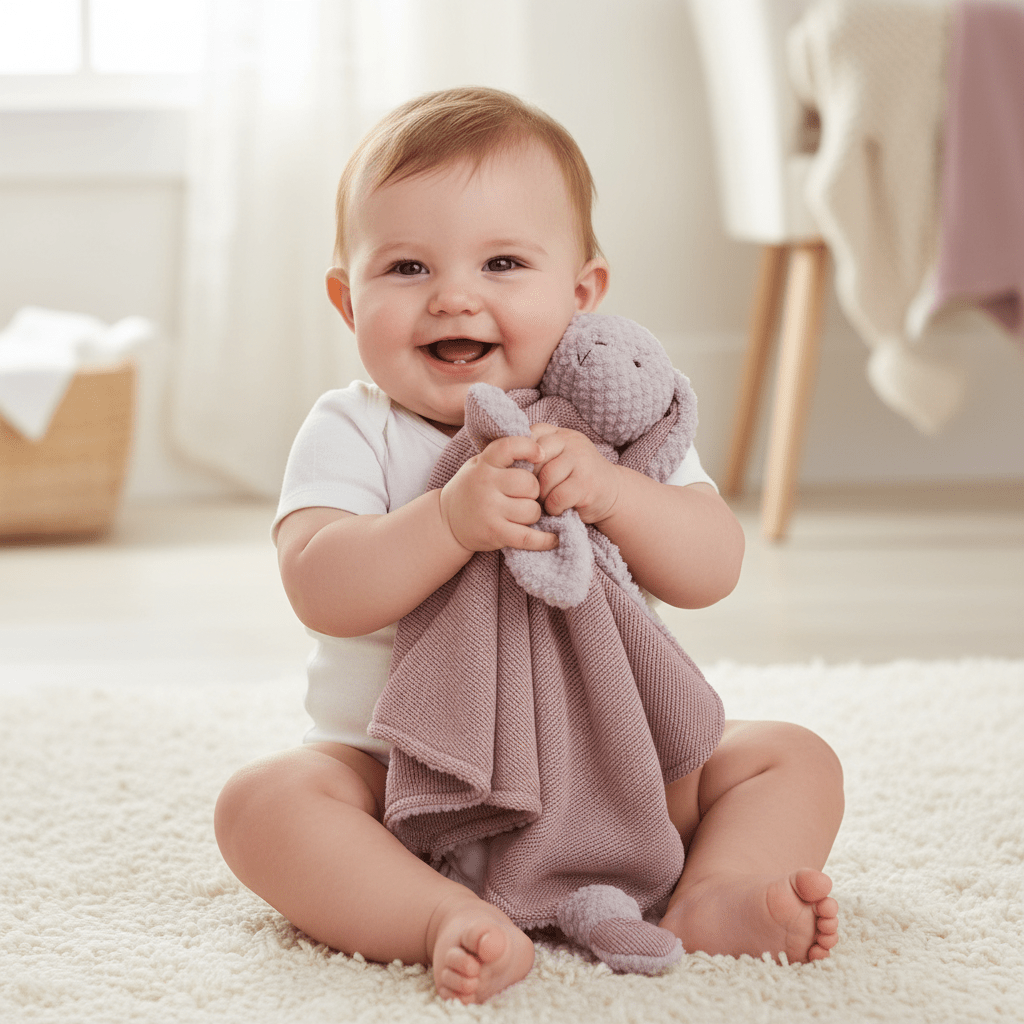 Mary Meyer Nibbles Bunny Character Blankie – Soft Plush Security Blanket - Purple - Sunny Meadow Boutique