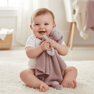 Mary Meyer Nibbles Bunny Character Blankie – Soft Plush Security Blanket - Purple - Sunny Meadow Boutique
