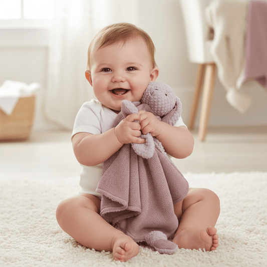 Mary Meyer Nibbles Bunny Character Blankie – Soft Plush Security Blanket - Purple - Sunny Meadow Boutique