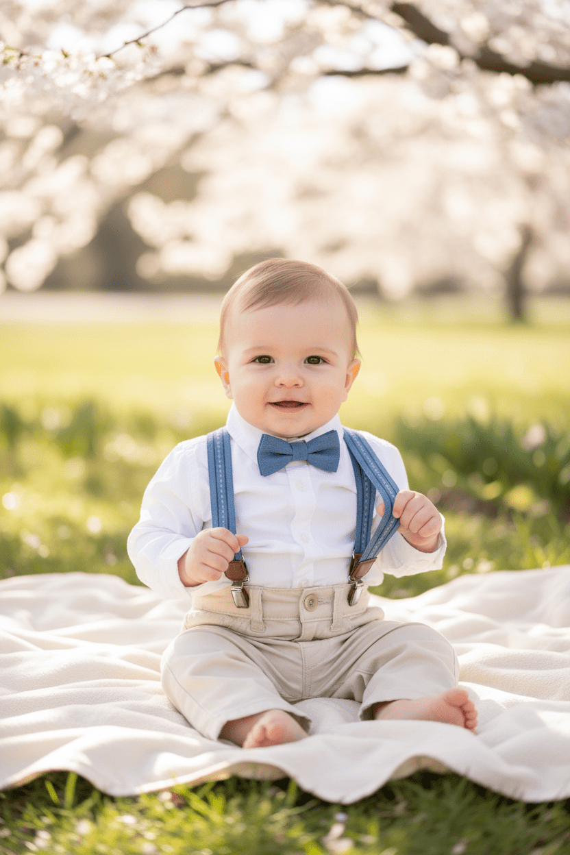 Mayoral Baby Boy Stone Trousers with Detachable Suspenders - Sunny Meadow Boutique