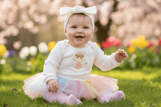 Mayoral Baby Girls 4 - Piece Fairy Bodysuit and Rainbow Tutu Set - Cream/Multi - Sunny Meadow Boutique